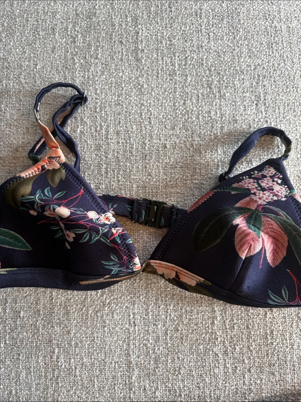 TRIANGL Floral Neoprene Bikini Set + Matching Drawstring Bag